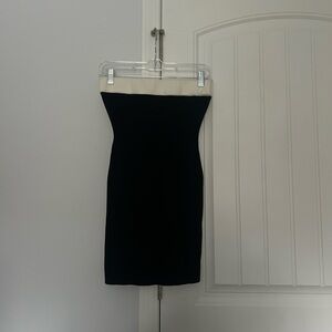 Commense Black and White Strapless Dress